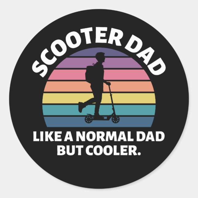 Electric Scooter Driver Motorized E-Scooter Dad Classic Round Sticker (Front)