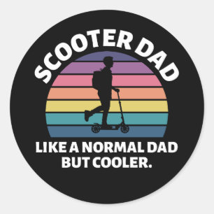 Electric Scooter Driver Motorized E-Scooter Dad Classic Round Sticker