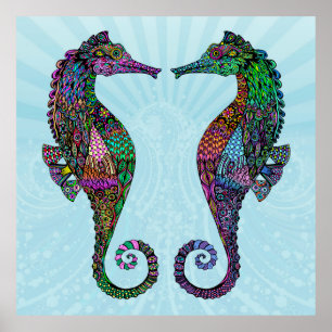 Electric Seahorse Poster/Print Poster