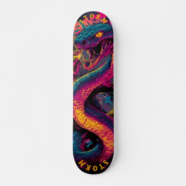 Electric Serpent Graffiti Art – Limited Edition Skateboard (Front)
