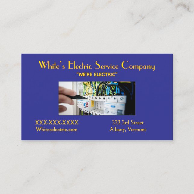 “Electric Service Company ” Business Card (Front)