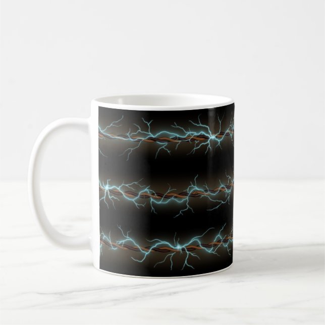 Electric Shock Industrial Grunge Coffee Mug (Left)