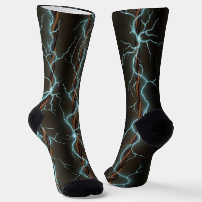Electric Shock Industrial Grunge Frayed Wiring Socks (Angled)