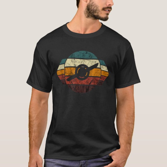 Electric Skateboard Float One Wheel Float Retro On T-Shirt (Front)