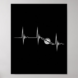 Electric Skateboard Heartbeat Ekg Pulse Onewheel F Poster