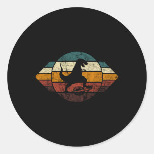 Electric Skateboard Vintage Retro Floating T-rex O Classic Round Sticker
