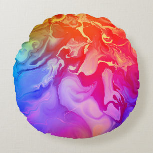 Electric Spectrum in Motion Round Pillow