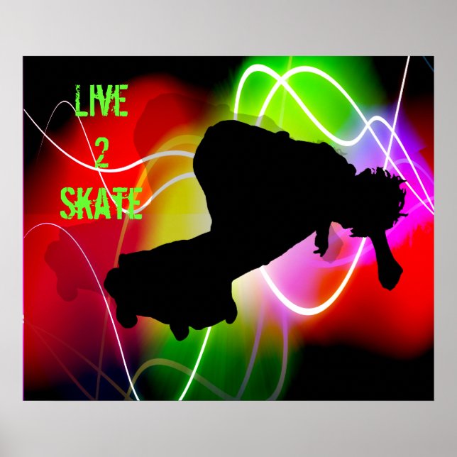 Electric Spectrum Skateboarder Poster (Front)