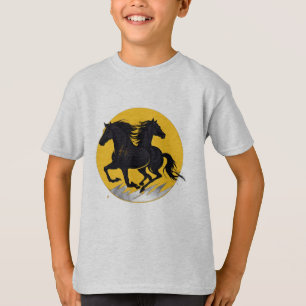 Electric Stallion – Dark Running Horse Lightning T-Shirt