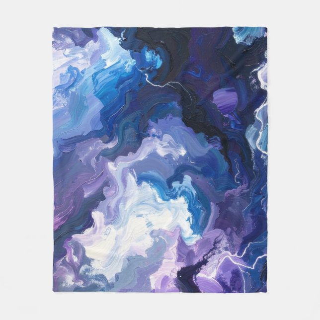  Electric Storm Abstract Fleece Blanket (Front)