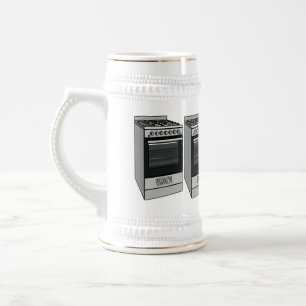 Electric stove cartoon illustration beer stein