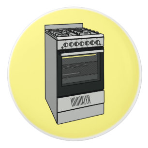 Electric stove cartoon illustration ceramic knob