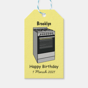 Electric stove cartoon illustration gift tags