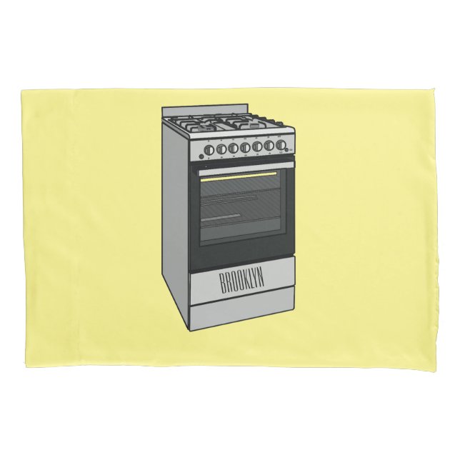 Electric stove cartoon illustration pillowcase (Front)