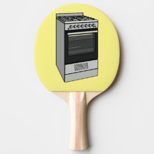 Electric stove cartoon illustration ping pong paddle