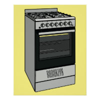 Electric stove cartoon illustration