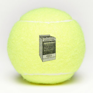 Electric stove cartoon illustration tennis balls