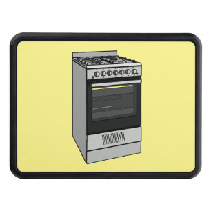 Electric stove cartoon illustration trailer hitch cover