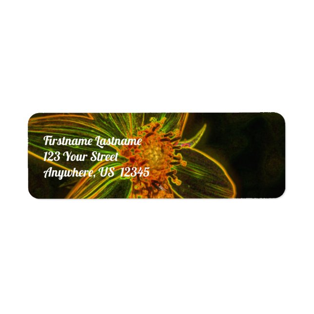 Electric Sunflower Abstract Flower Art Address (Front)