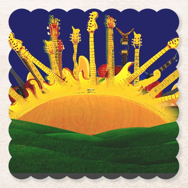 ELECTRIC SUNSET! PAPER COASTER (Front)