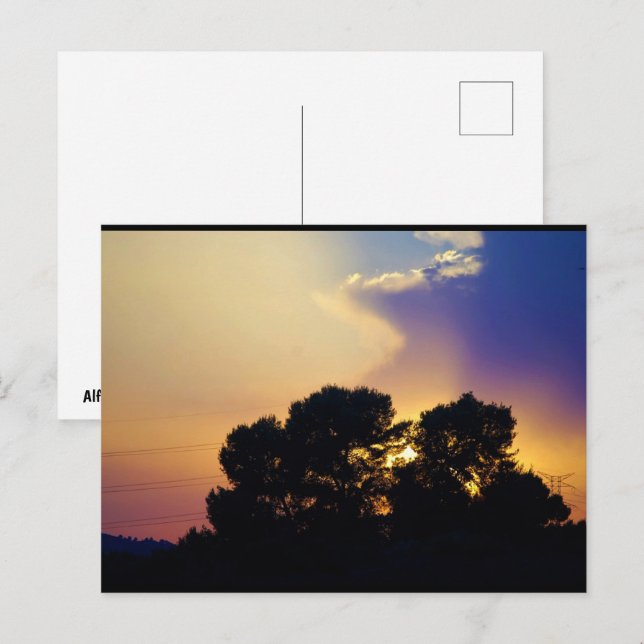 Electric Sunset Sky Postcard (Front/Back)