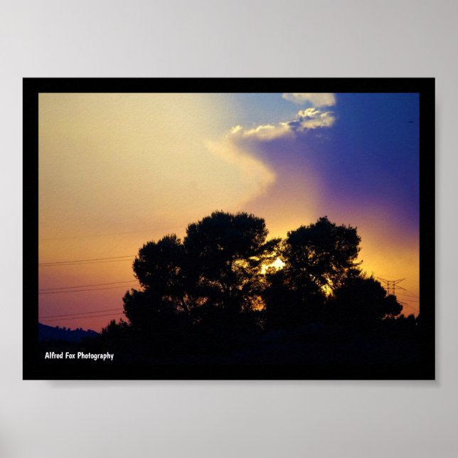 Electric Sunset Sky Poster (Front)