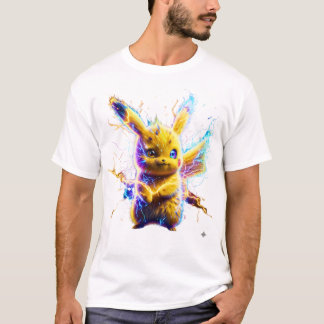 Electric Surge Pikachu - Hyper-Realistic Neon Thun T-Shirt