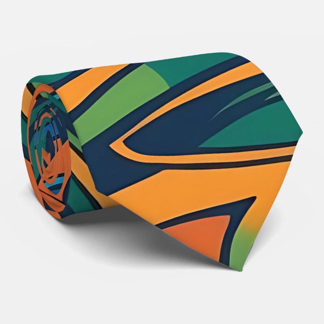Electric Swirls Neck Tie  (Rolled)
