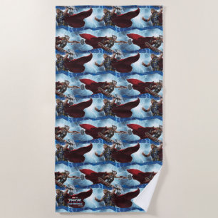 Electric Thor and Mighty Thor Pattern Beach Towel