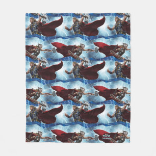 Electric Thor and Mighty Thor Pattern Fleece Blanket