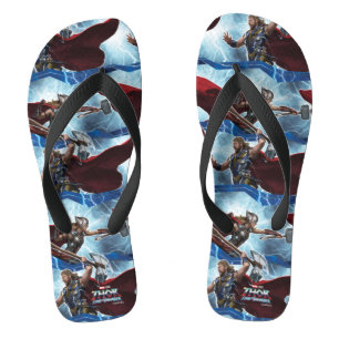 Electric Thor and Mighty Thor Pattern Flip Flops