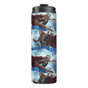 Electric Thor and Mighty Thor Pattern Thermal Tumbler