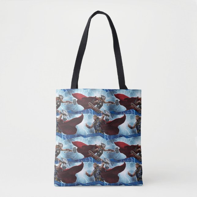 Electric Thor and Mighty Thor Pattern Tote Bag (Front)