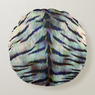 Electric Tiger Skin Print Round Pillow