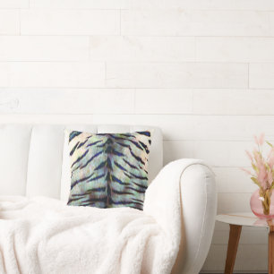 Electric Tiger Skin Print Throw Pillow