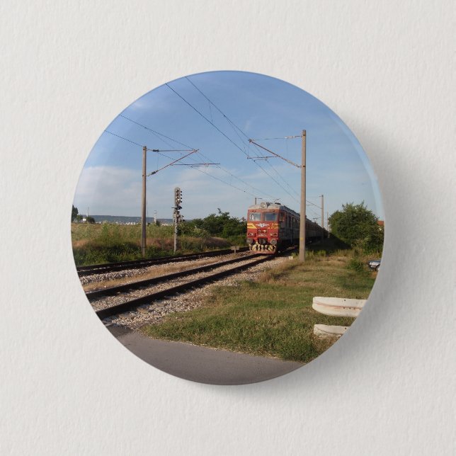 Electric Train 2 Inch Round Button (Front)