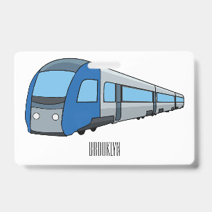 Electric train cartoon illustration badge