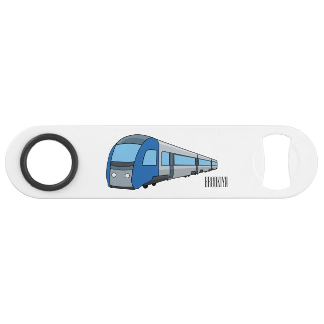 Electric train cartoon illustration bar key (Front (Horizontal))
