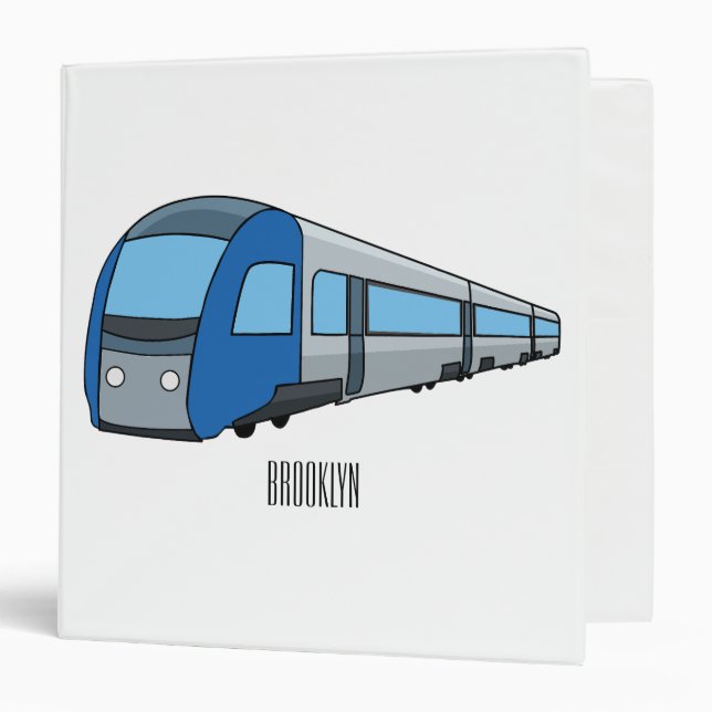 Electric train cartoon illustration binder (Front/Inside)