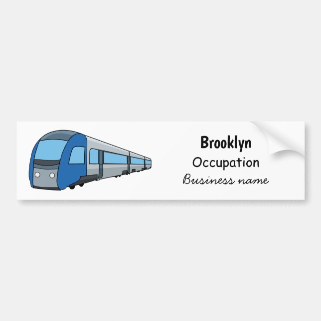 Electric train cartoon illustration bumper sticker (Front)