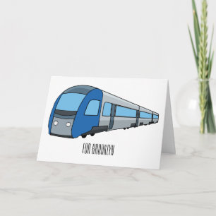 Electric train cartoon illustration card