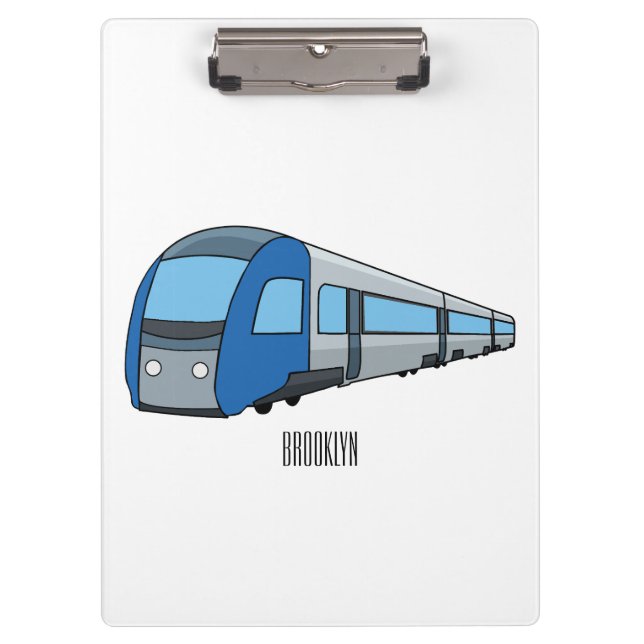 Electric train cartoon illustration clipboard (Front)