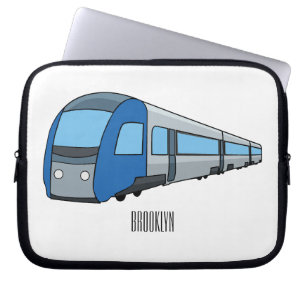 Electric train cartoon illustration laptop sleeve