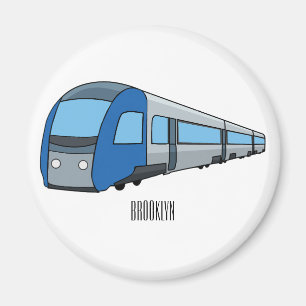 Electric train cartoon illustration magnet