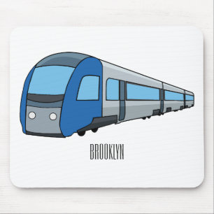 Electric train cartoon illustration mouse pad