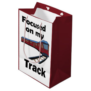 Electric Train Focused On My Track Train Party Medium Gift Bag