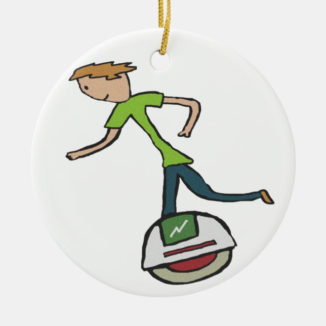 Electric Unicycle EUC Ceramic Ornament (Front)