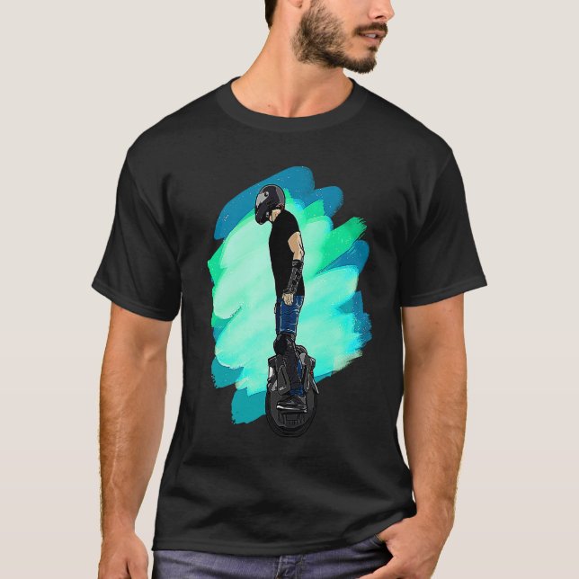 Electric Unicycle Stunt Biker T-Shirt (Front)
