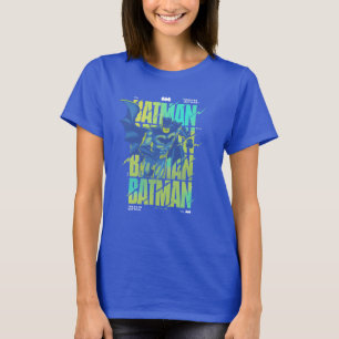 Electric Up Batman Running Through Typography T-Shirt