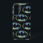 Electric Up Batman Symbol Samsung Galaxy Case<br><div class="desc">Check out this electric Batman Symbol with green and blue halftone effects!</div>